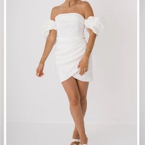 Chic Strapless White Mini Dress